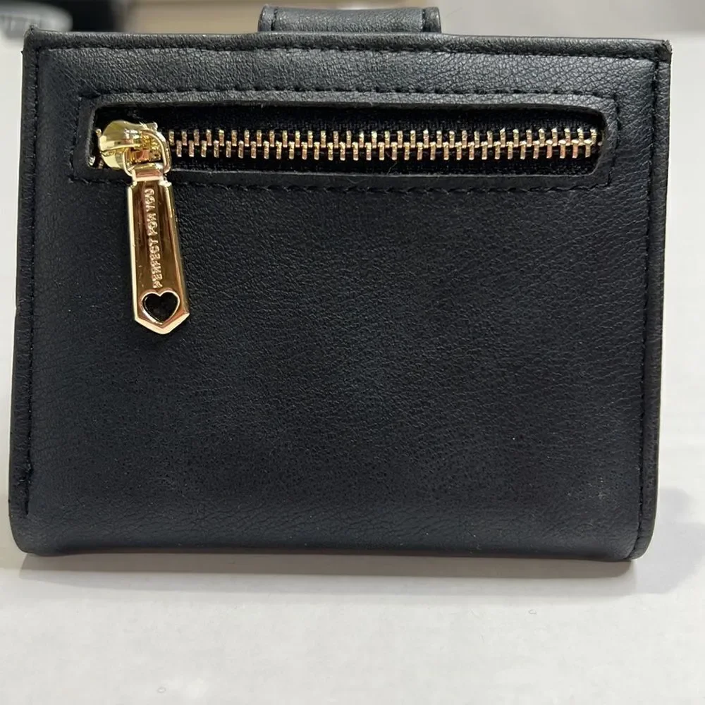 PFY Perfect for You Black Vegan Leather Wallet NWOT